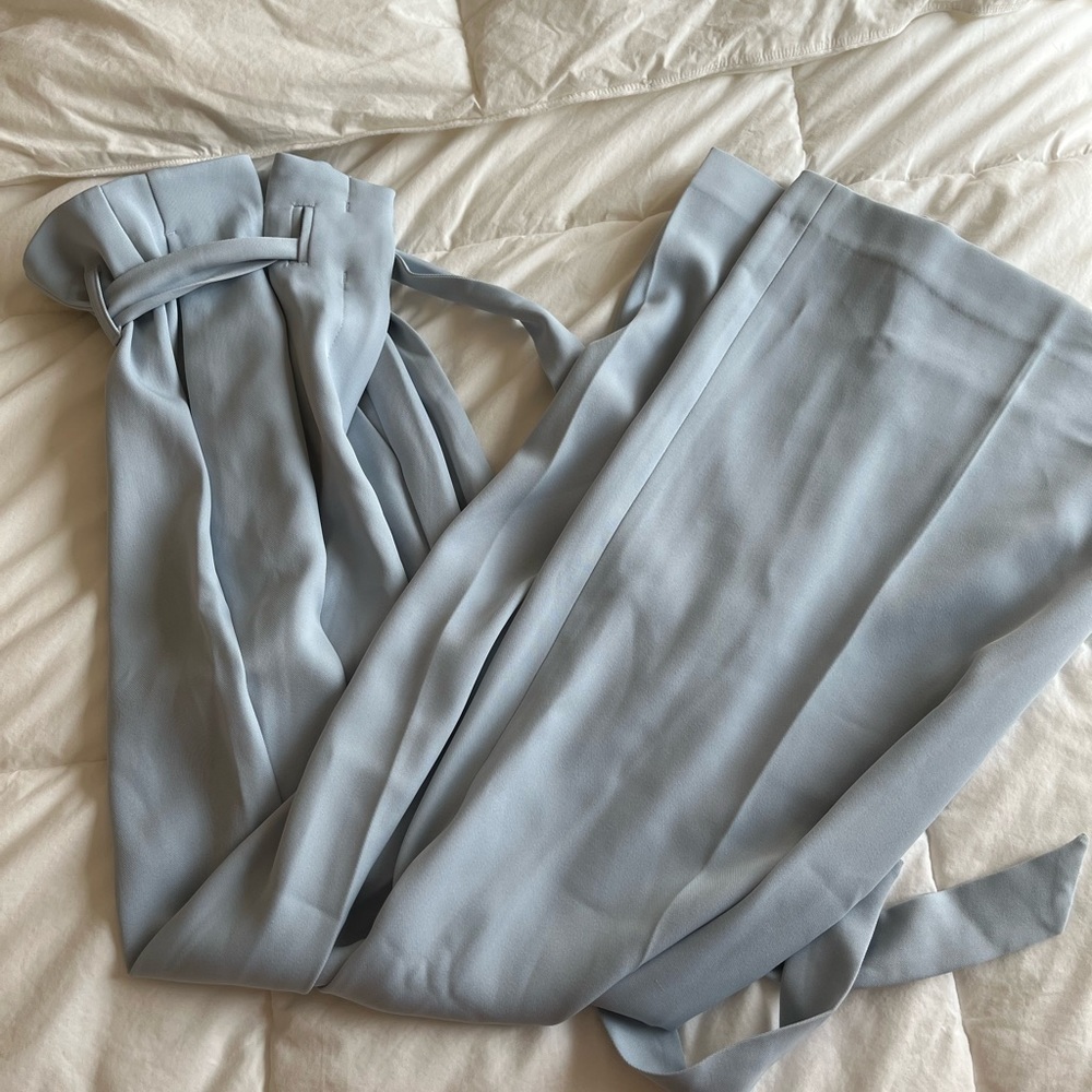 Xpress wide leg powder blue pant